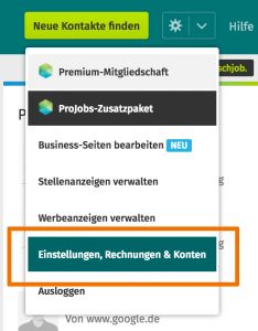 Die persönlichen XING Einstellungen