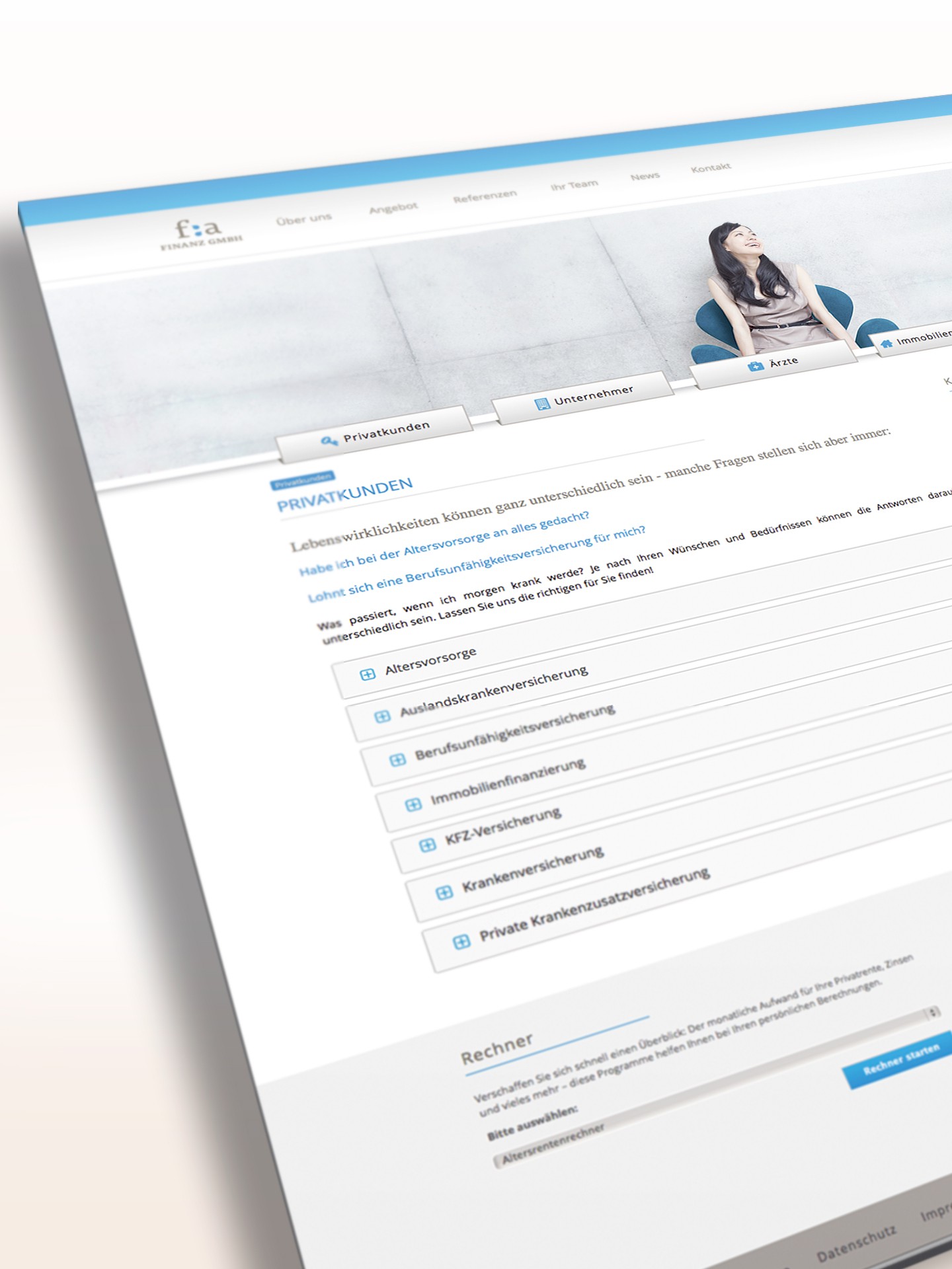 f:a Finanz GmbH - Webseite