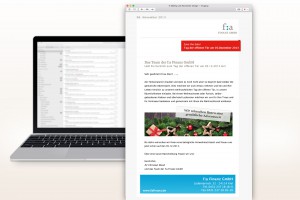 Referenz f:a Finanz E-Mailing Weihnachten 2013