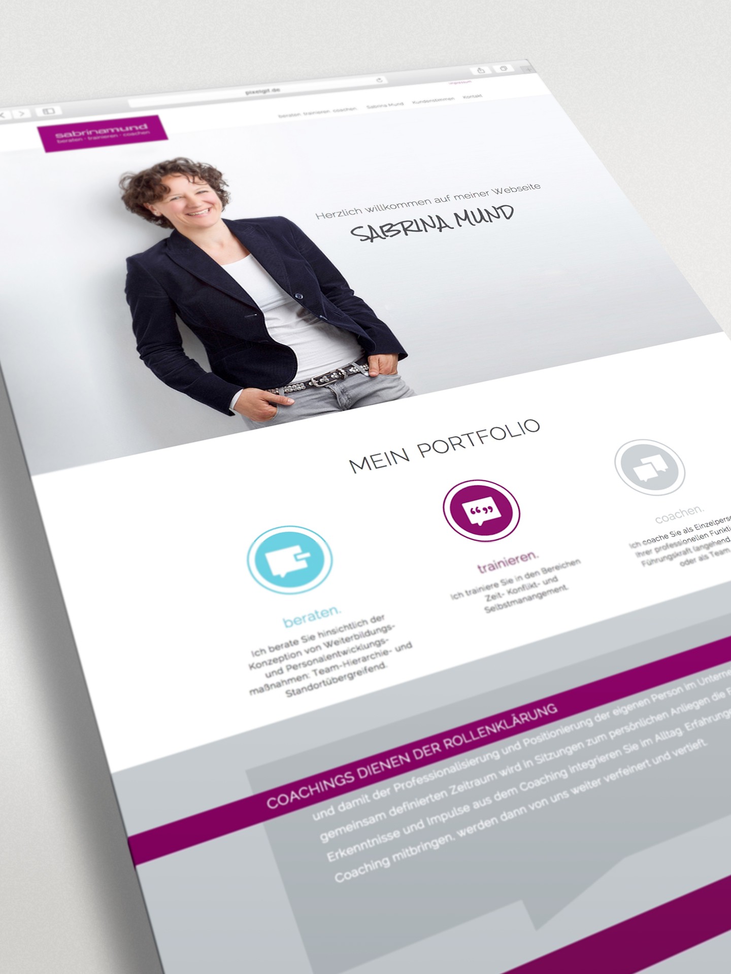 Sabrina Mund Onepager Webseite